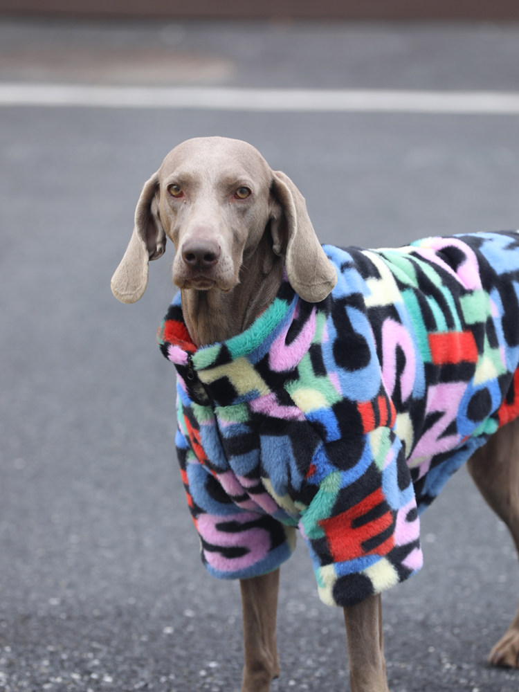 STAYPAW Large Dog Winter Coat Thickened Warm Faux Rabbit Fur Fleece Jacket
