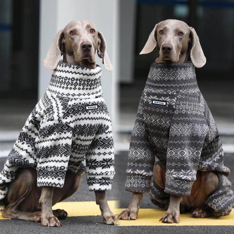STAYPAW Large Dog Winter Thermal Fleece Bodysuit Warm Cold Weather Coat
