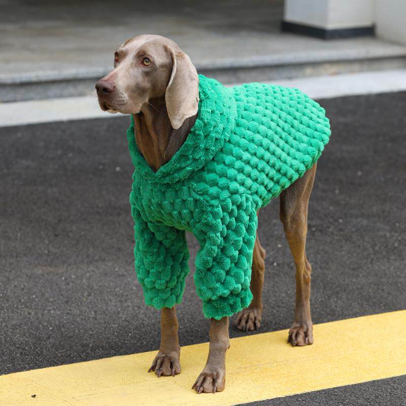 STAYPAW Double-Sided Fleece Large Dog Winter Hoodie, Warm Pullover Sweatshirt