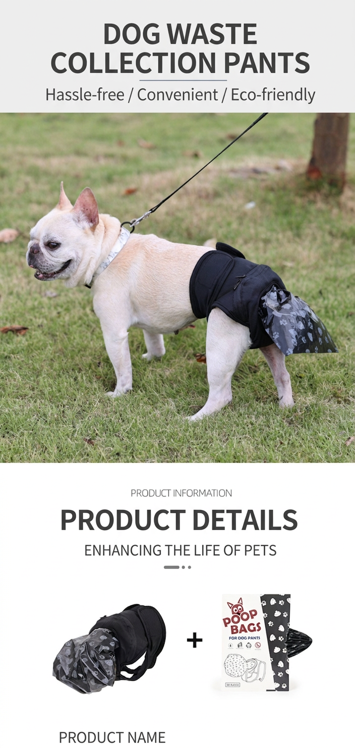 STAYPAW Senior & Disabled Dog Fecal Incontinence Pants with 50 Waste Bags - Detail 1