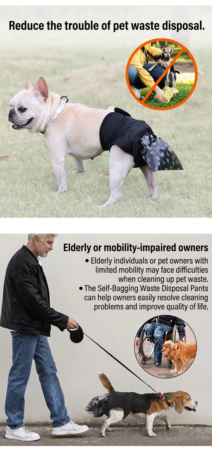 STAYPAW Senior & Disabled Dog Fecal Incontinence Pants with 50 Waste Bags - Detail 3