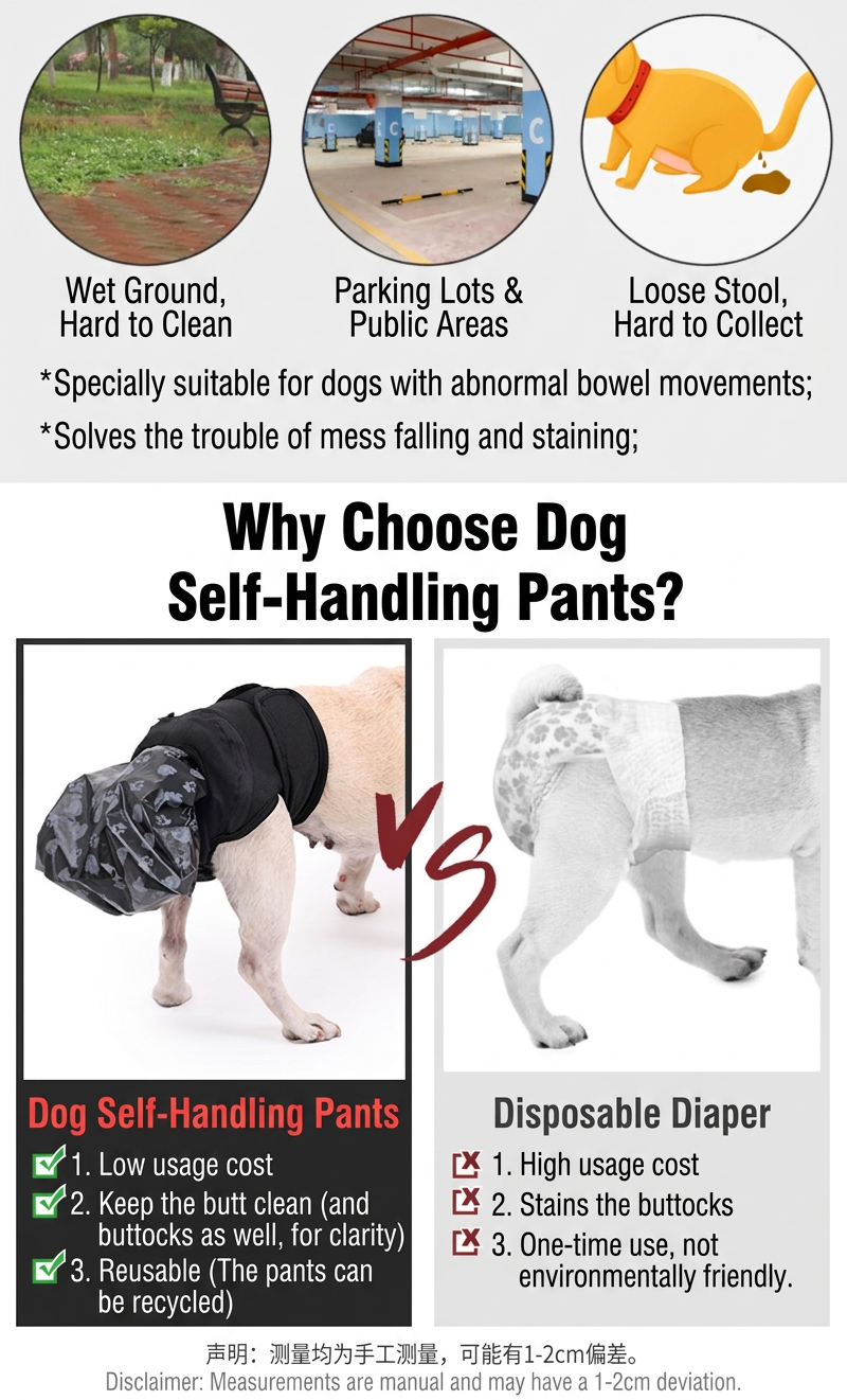STAYPAW Senior & Disabled Dog Fecal Incontinence Pants with 50 Waste Bags - Detail 5