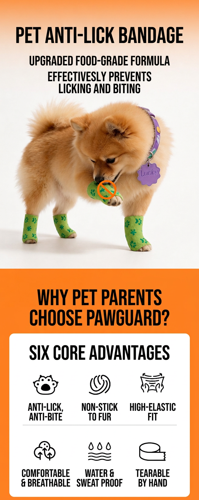 STAYPAW Self-Adherent Pet Paw Bandage Elastic Cohesive Wrap for Dogs & Cats - Detail 2