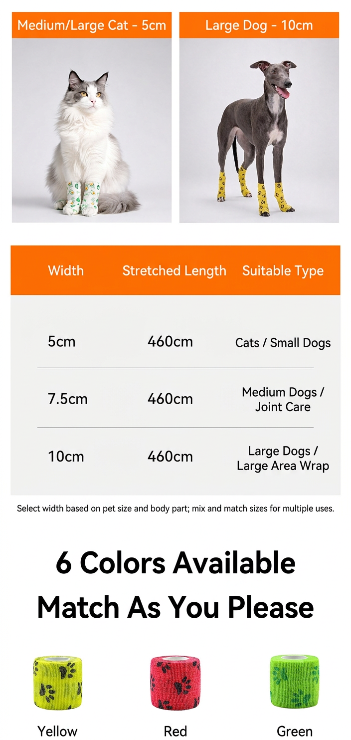 STAYPAW Self-Adherent Pet Paw Bandage Elastic Cohesive Wrap for Dogs & Cats - Detail 8