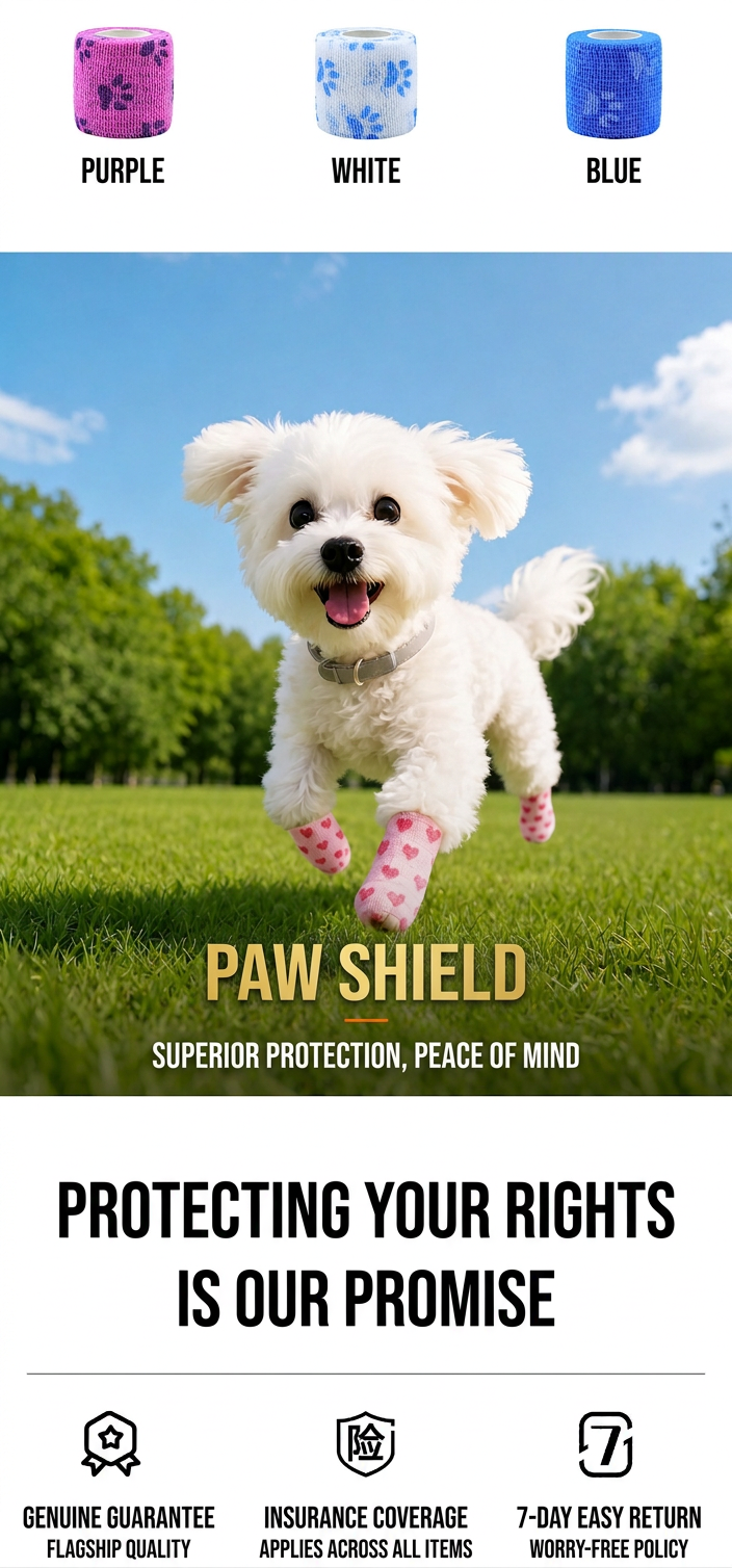 STAYPAW Self-Adherent Pet Paw Bandage Elastic Cohesive Wrap for Dogs & Cats - Detail 9