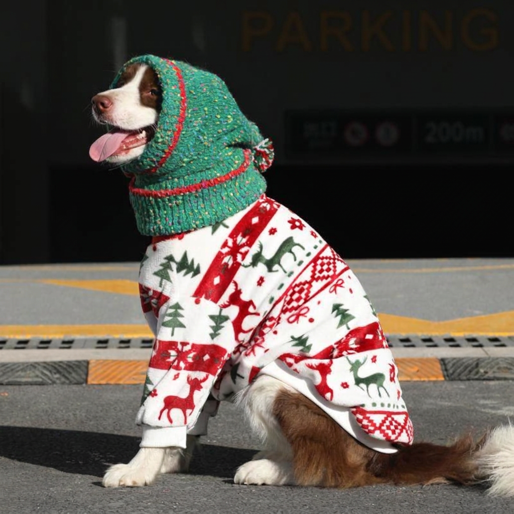 STAYPAW Winter Flannel Dog Pajamas Warm Fleece Loungewear for Small to Large Dogs