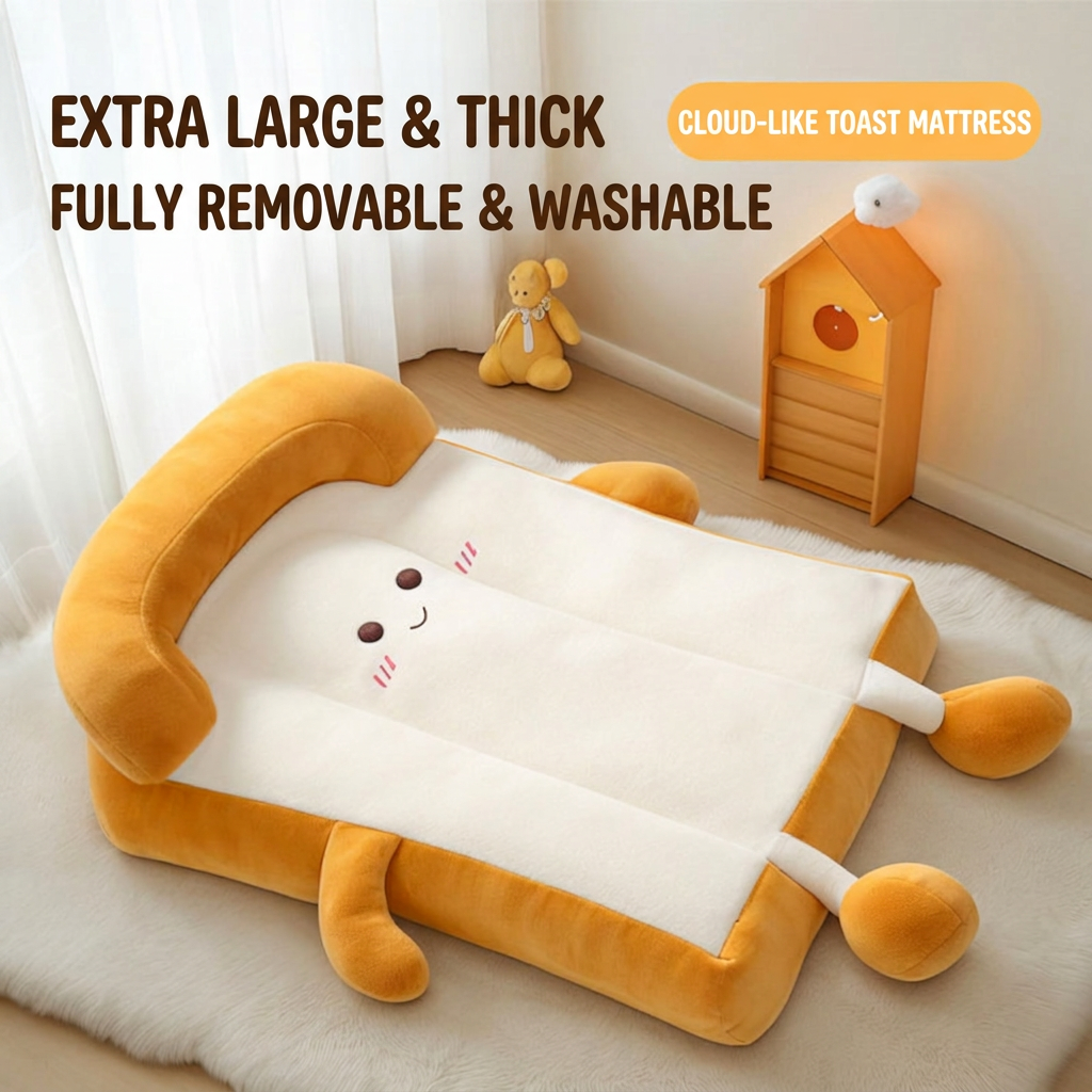STAYPAW All-Season Removable Washable Bolster Pet Bed Mat for Dogs and Cats