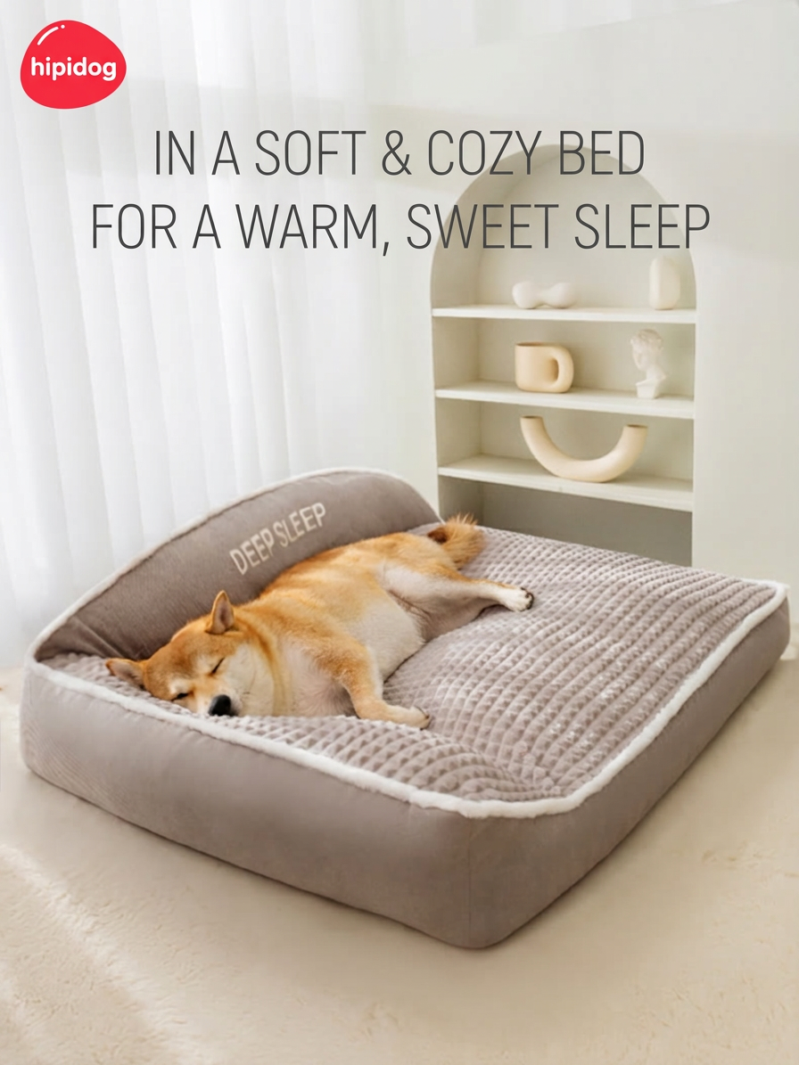 STAYPAW Orthopedic Bolster Dog Sofa Bed, Removable Washable Cover, Medium to 3XL