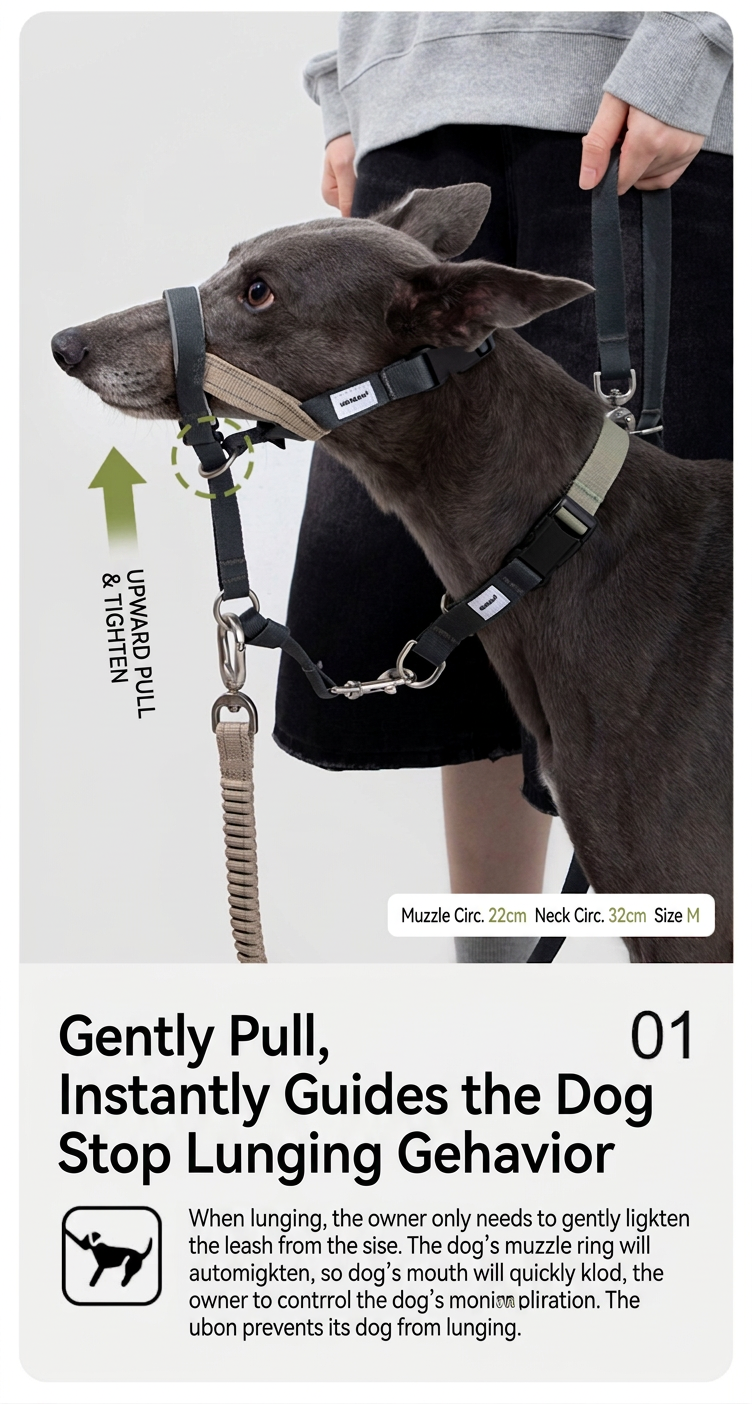STAYPAW Adjustable Dog Muzzle Loop Anti-Scavenging Bark Control Training Halter - Detail 5