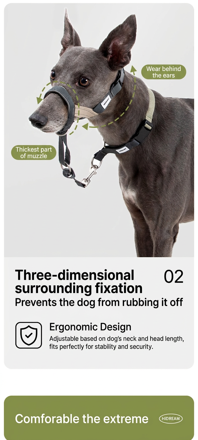 STAYPAW Adjustable Dog Muzzle Loop Anti-Scavenging Bark Control Training Halter - Detail 6