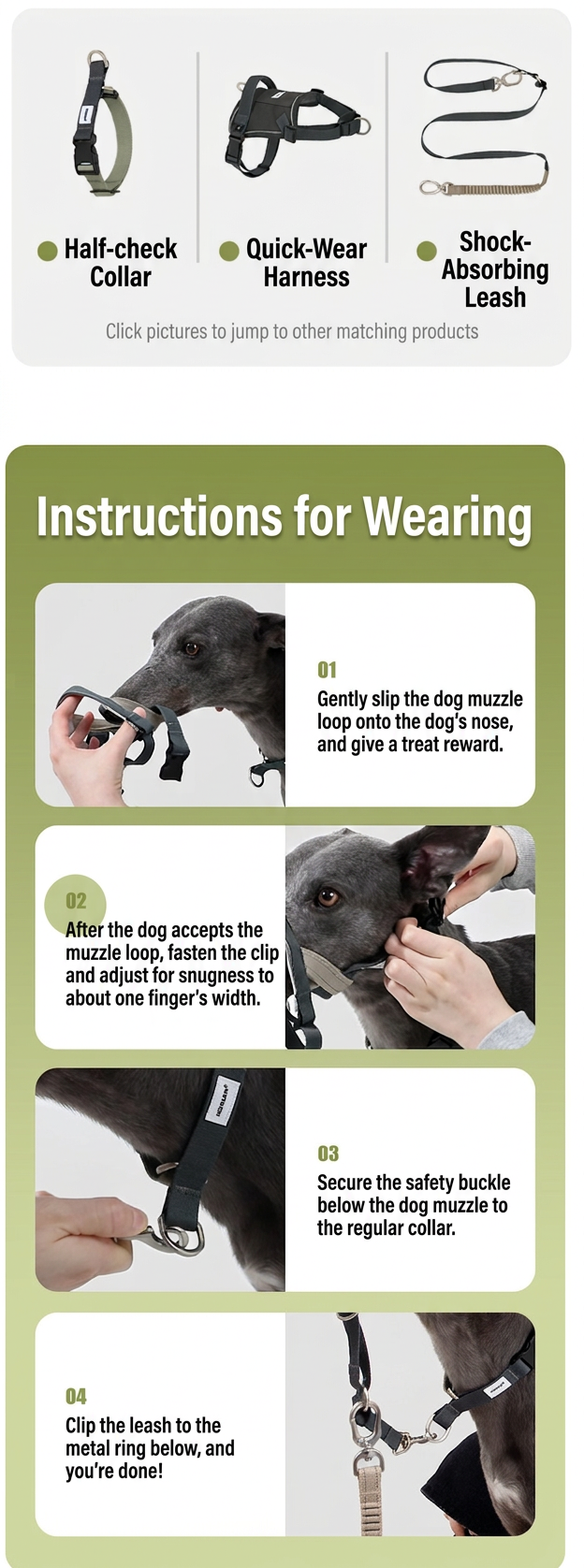 STAYPAW Adjustable Dog Muzzle Loop Anti-Scavenging Bark Control Training Halter - Detail 11