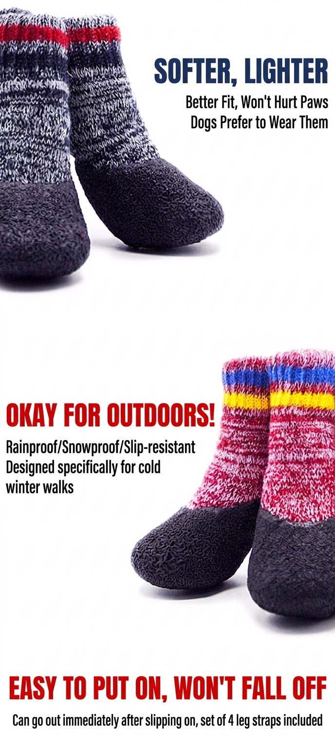 STAYPAW Waterproof Anti-Slip Dog Socks & Outdoor Paw Protection Booties, XS-3XL - Detail 2